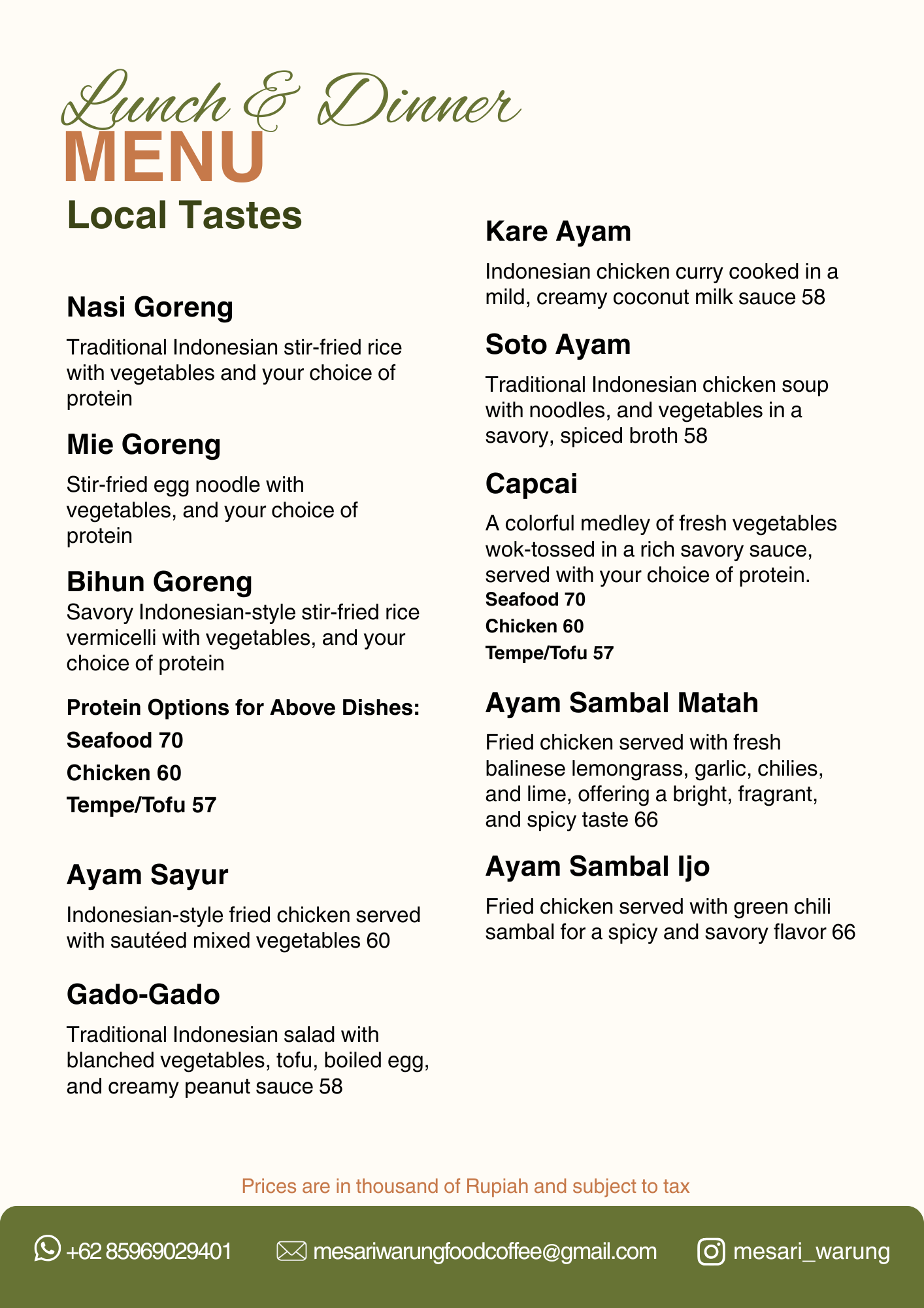 Page 5 of menu