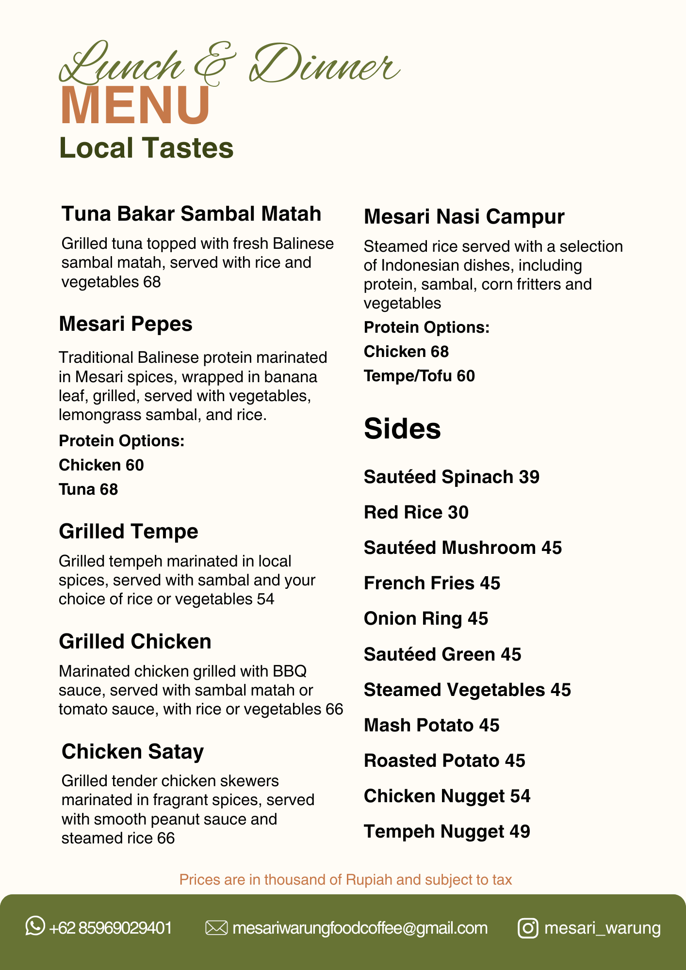 Page 6 of menu